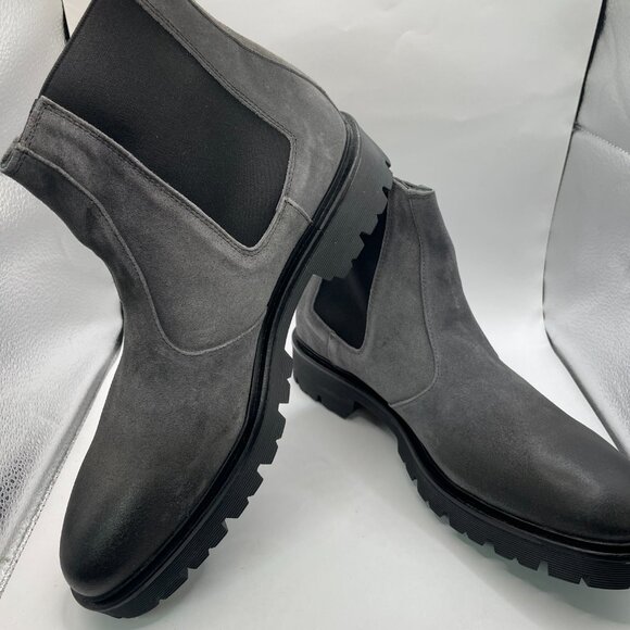 New in Box Good Man Men’s Modern City Chelsea Suede Boots in Charcoal Size 11.5 - Picture 6 of 13
